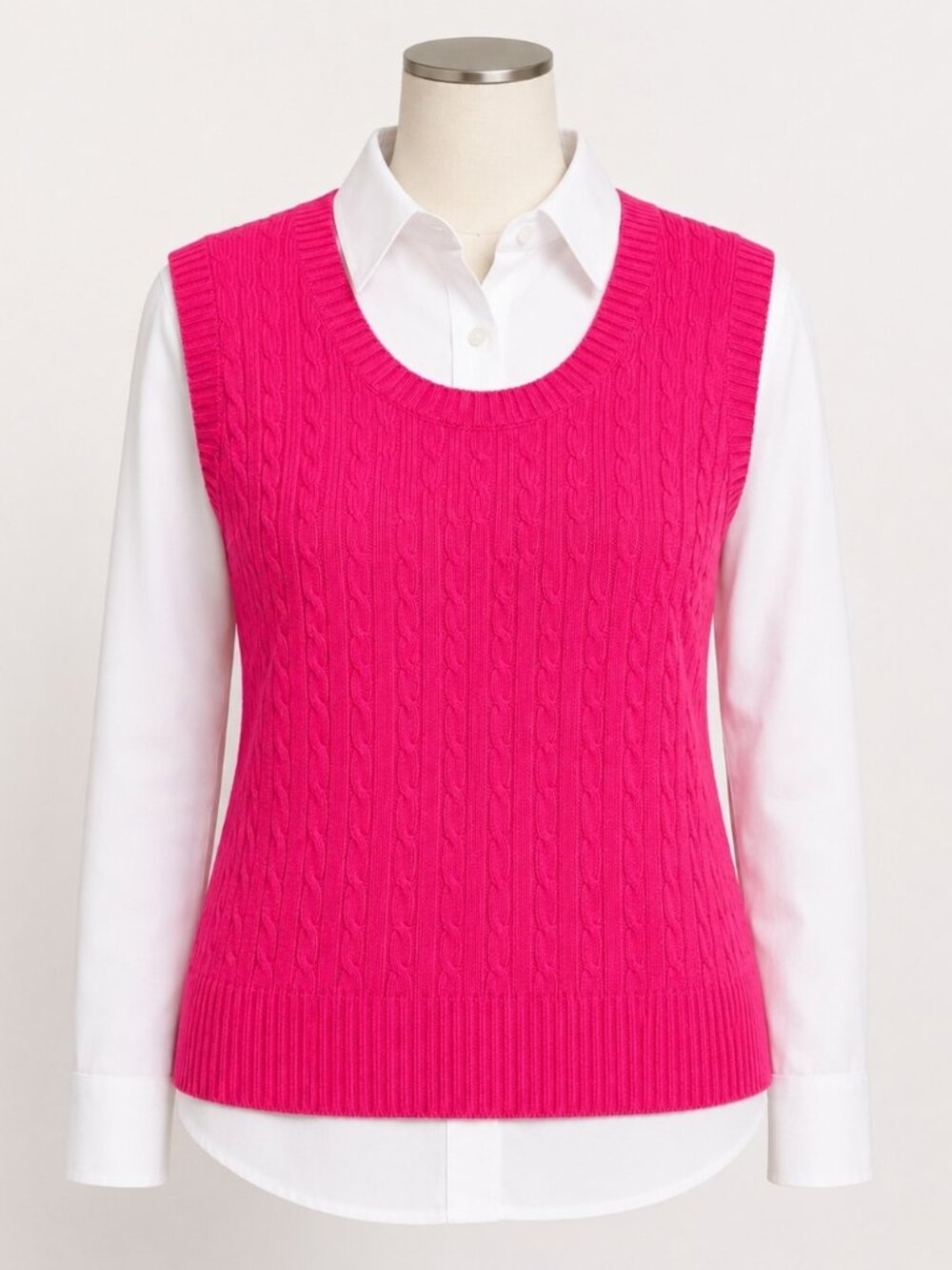 Woolovers Women's Merino & Cashmere Pullover Sleevless Sweater Vest size S pink